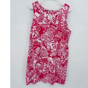 Pappagallo Women's Sleeveless Dress Floral Print Pink White Size 14